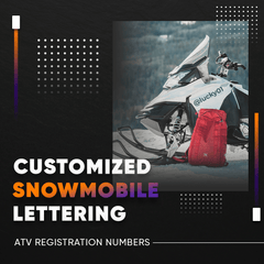 Snowmobile & ATV Registration Numbers Lettering Vinyl Decal