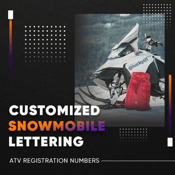 Snowmobile & ATV Registration Numbers Lettering Vinyl Decal – Decals Hut