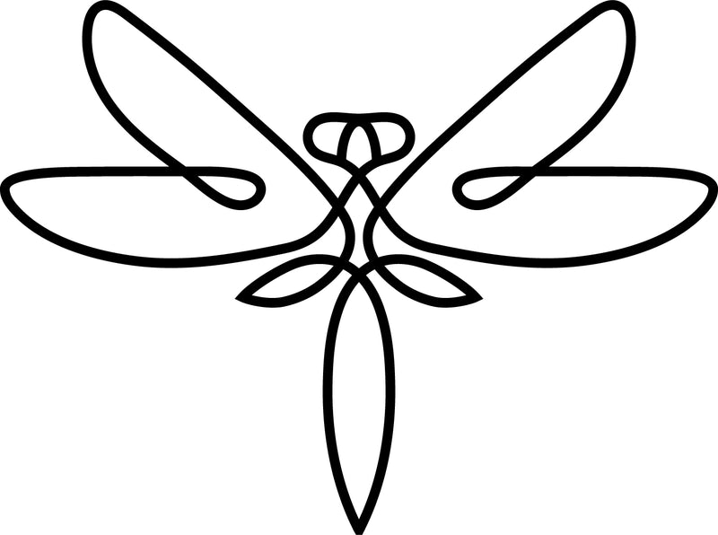 Dragonfly Line Elegant Insect Bug Vinyl Decal Sticker