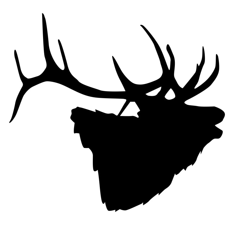 Elk Head With Large Antlers Hunting Wildlife Forest Animal Trophy Hunter Vinyl Decal Sticker