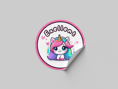 Excellent Motivational Kids Cute Unicorn Girl Design 19 Classroom School Homework Award Sticker