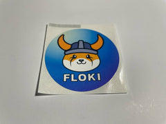 25 Floki Coin Inu Shiba Dog Crypto Meme Blue Color 2 Inch Round Sticker