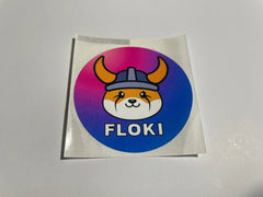 25 Floki Coin Inu Shiba Dog Crypto Red Blue Mix Color 2 Inch Round Sticker