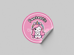 Fantastic Motivational Kids Cute Unicorn Girl Design 2 Classroom School Homework Award Sticker