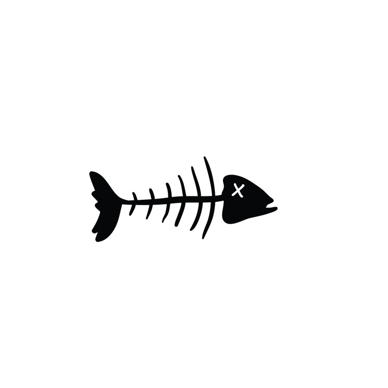 Fish Bones Skeleton Animal Fishing Vinyl Decal Sticker Style-56