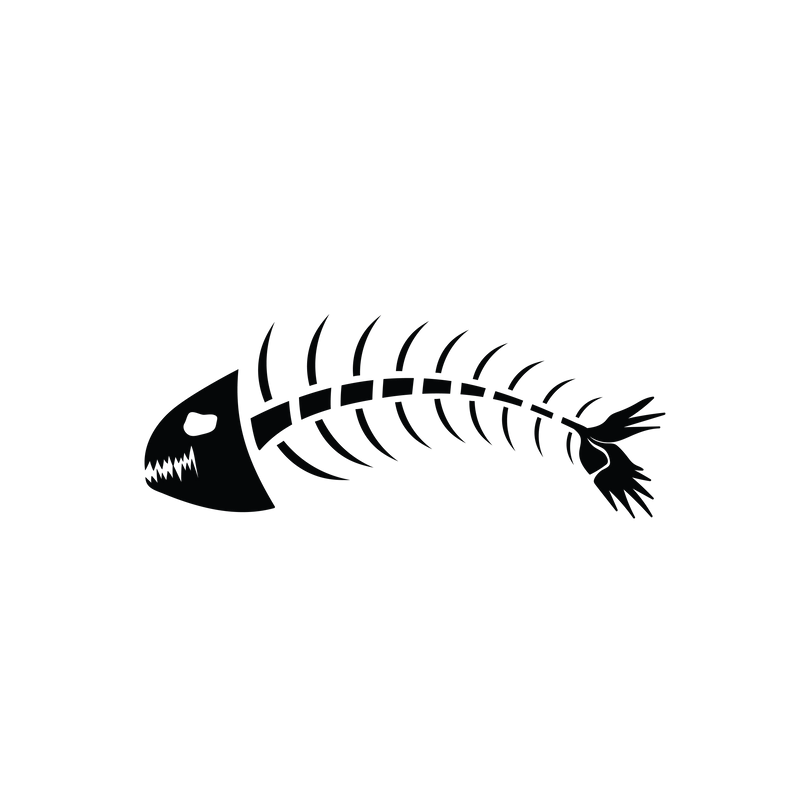 Fish Bones Skeleton Animal Fishing Vinyl Decal Sticker Style-63