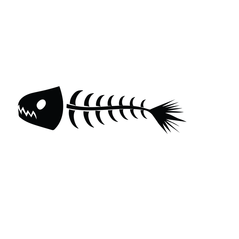 Fish Bones Skeleton Animal Fishing Vinyl Decal Sticker Style-64