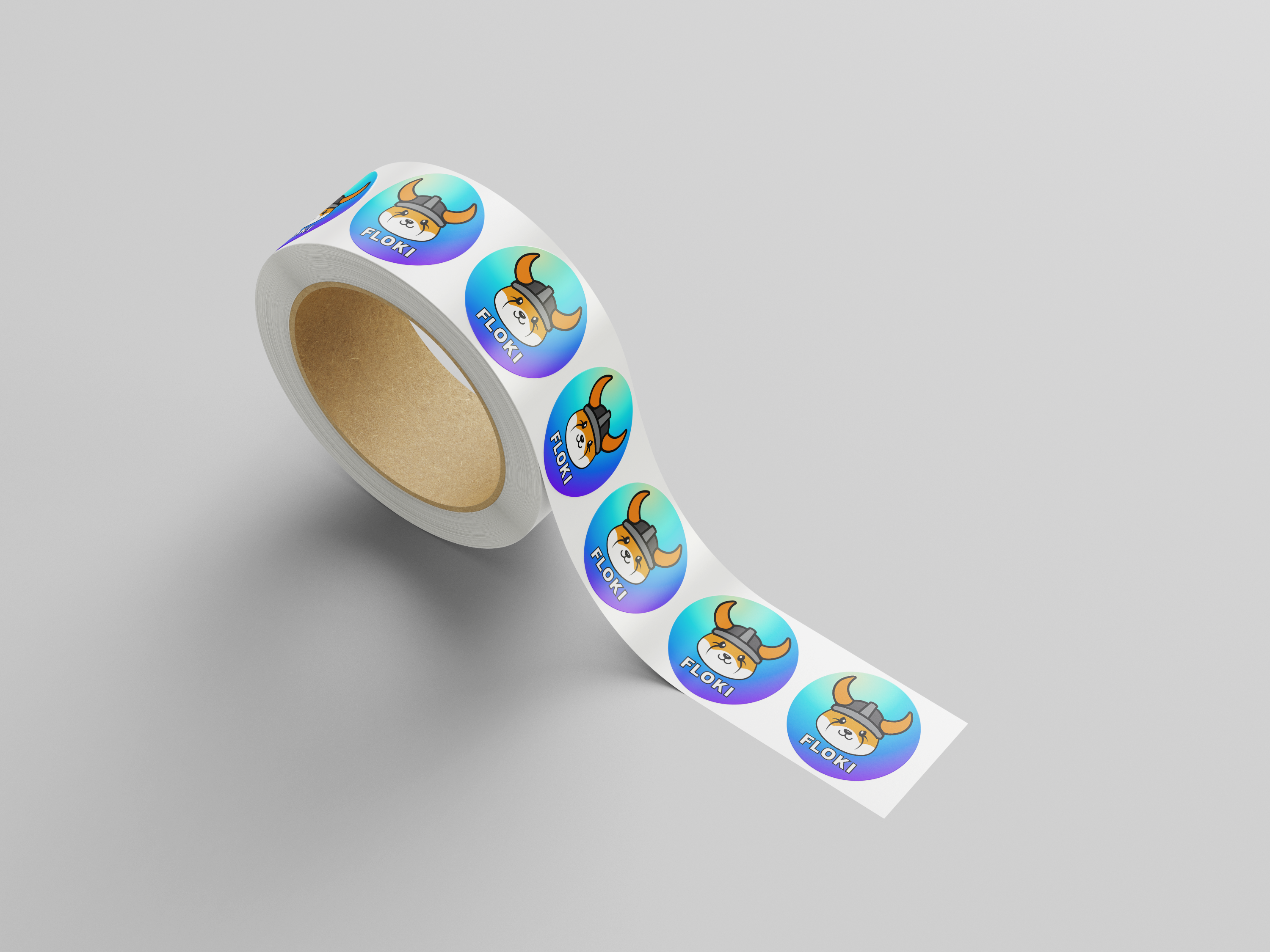 25 Floki Coin Inu Shiba Dog Crypto Meme Blue Color 2 Inch Round Sticke ...