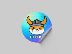 25 Floki Coin Inu Shiba Dog Crypto Meme Blue Color 2 Inch Round Sticker