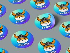 25 Floki Coin Inu Shiba Dog Crypto Meme Blue Color 2 Inch Round Sticker