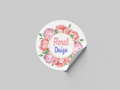 Floral Design 3 Add Your Custom Text Round Circle Sticker Label