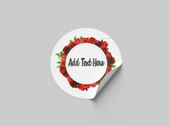 Floral Design 6 Add Your Custom Text Round Circle Sticker Label