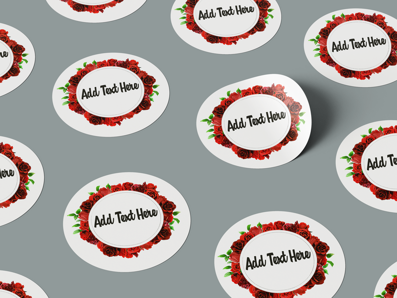 Floral Design 6 Add Your Custom Text Round Circle Sticker Label