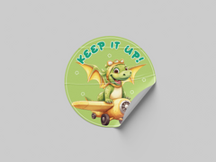 Keep It Up Dino Design 1 Achievement Award School Teacher Classroom Kids Motivation Sticker