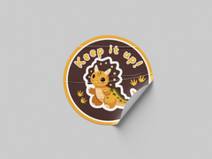 Keep It Up Motivational Kids Cute Baby Dino Design 11 Classroom School Homework Award Sticker