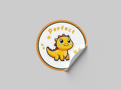 Perfect Motivational Kids Cute Baby Dino Design 3 Classroom School Homework Award Sticker