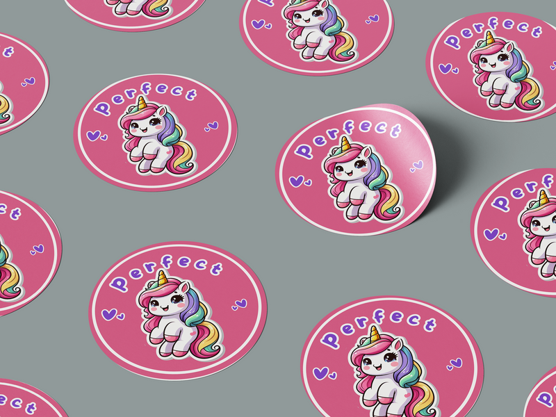 Perfect Motivational Kids Cute Unicorn Girl Design 15 Classroom School Homework Award Sticker