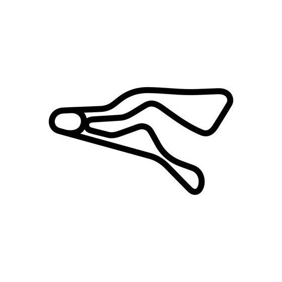 Roebling Road Raceway Track Outline Decal Sticker - Glossy Black Vinyl For Cars, Laptops, Karts