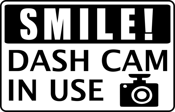 Smile Dash Cam In Use Sign Text Warning CCTV Camera Symbol Vinyl Decal ...