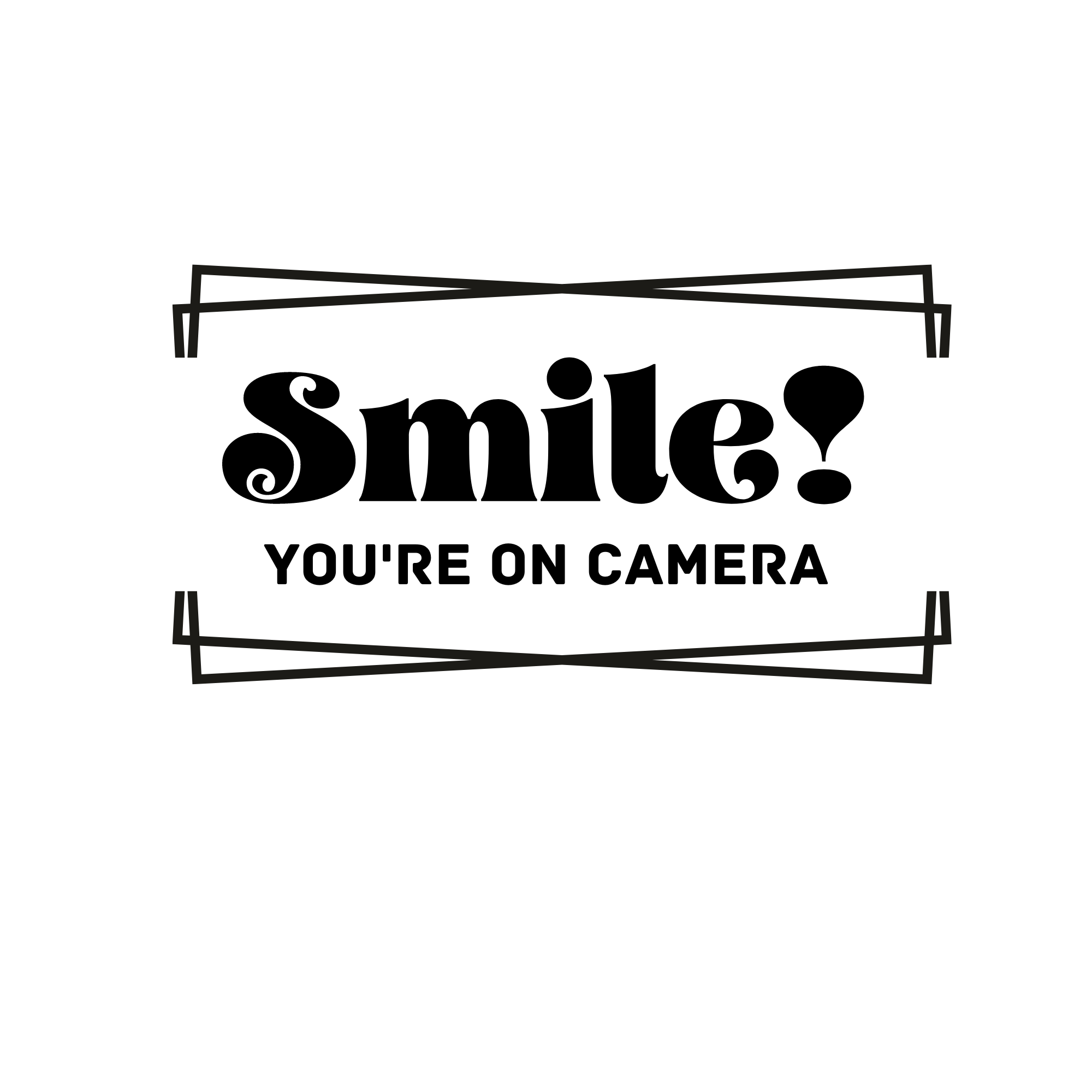 Smile You're On Camera Text Square CCTV Notice Warning Security Vinyl ...