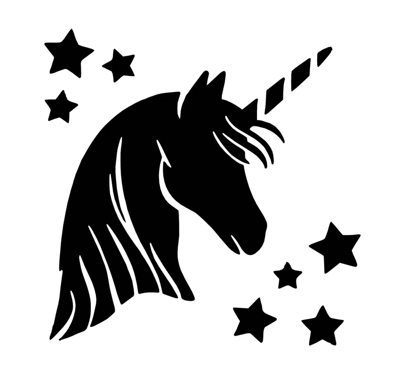 Unicorn Head Stars Mythical Horse Vinyl Decal Sticker