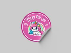 Way To Go Motivational Kids Cute Unicorn Girl Design 9 Classroom School Homework Award Sticker