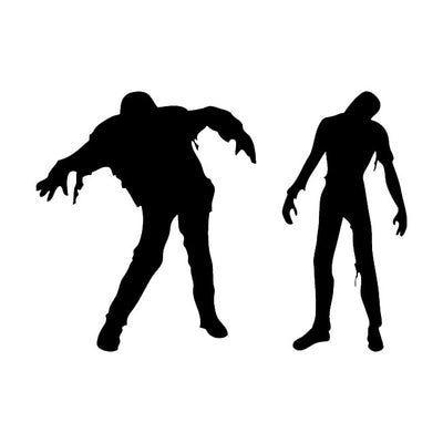 2 zombies halloween couple decal sticker