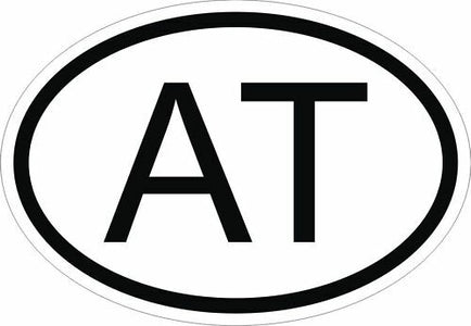 AT AUSTRIA COUNTRY CODE OVAL STICKER bumper decal car