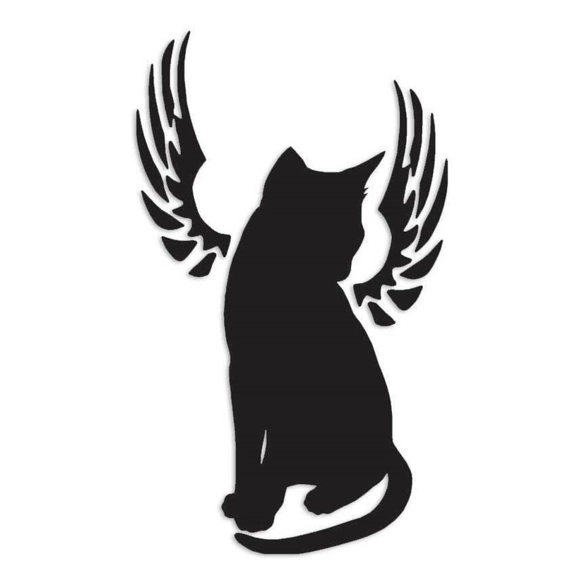 Angel Cat Memorial Wings Decal Sticker