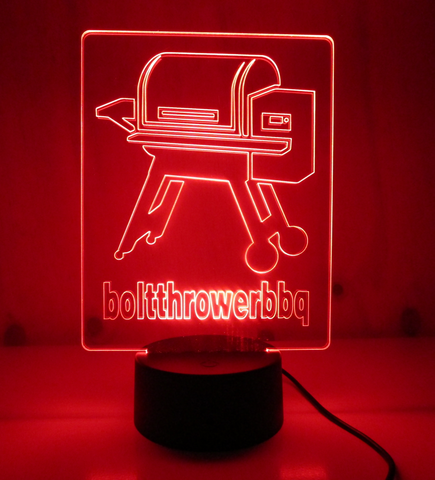Image of BBQ Smoker Custom Business LOGO LED Lamp & Remote Control