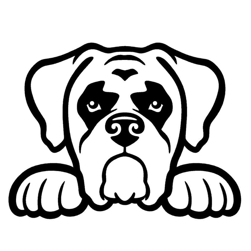 BOXER DOG PEEKING Vinyl Decal Window Sticker