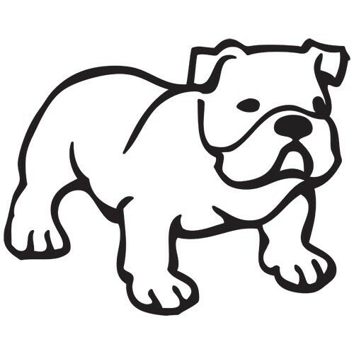 Bulldog bull dog puppy animal pow hand friend vinyl decal sticker