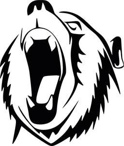 Bear Roar vinyl decal sticker grizzly black brown