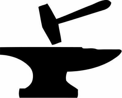 Blacksmith Anvil Hammer Decal Sticker Car Truck Motorcycle Window