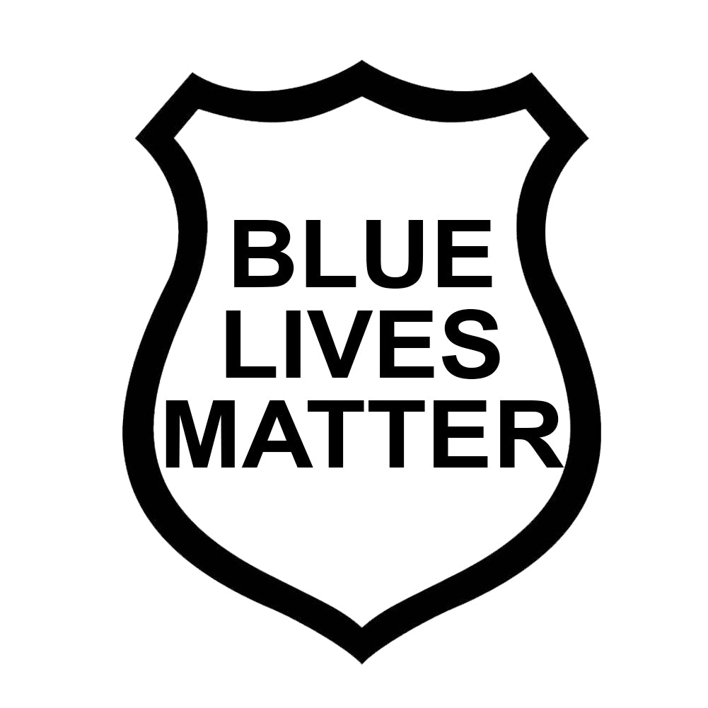 Blue Lives Matter Police Badge Outline Vinyl Sticker Car Decal