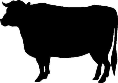 Bull silhouette vinyl decal sticker country animal farm livestock cattle horns