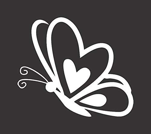 Butterfly with Heart Die Cut Vinyl Window Decal Sticker for Car Truck
