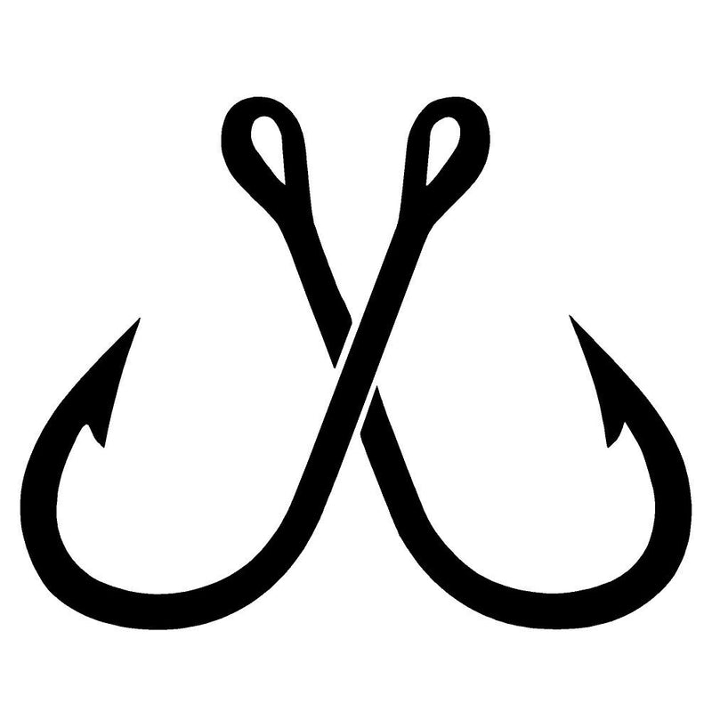 CROSSED FISH HOOKS Vinyl Decal Window Sticker