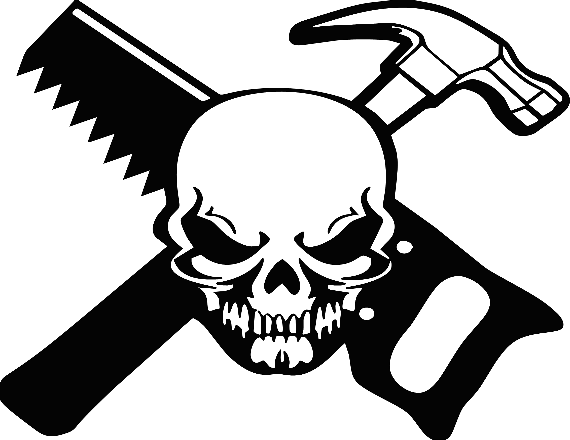 Carpenter Skull Hammer Saw Vinyl Decal Sticker For Wall Decor – Decals Hut