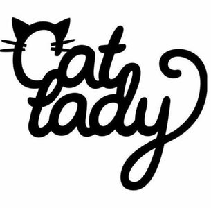 Cat Lady Decal Cartoon Vinyl Sticker Laptop Car Window