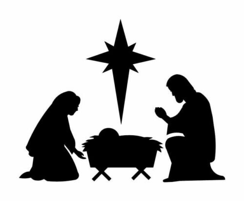 Christmas Nativity Scene Baby Jesus Die Cut Vinyl Decal