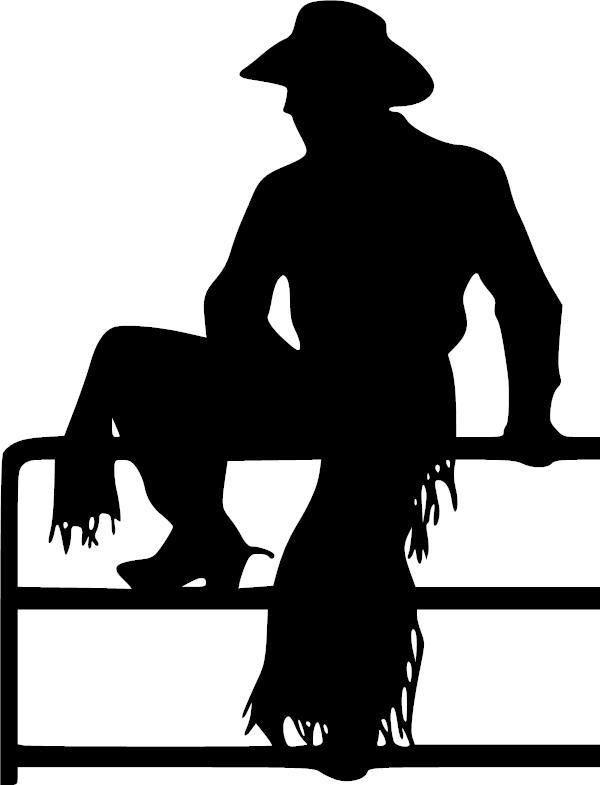 Cowboy on Fence Decal