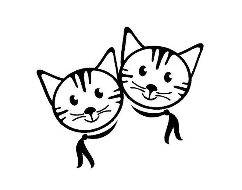 Cute Cats decal Cat head car decal cute cat Vinyl Decal Car decal Custom Car cat lover Decal Cat decal