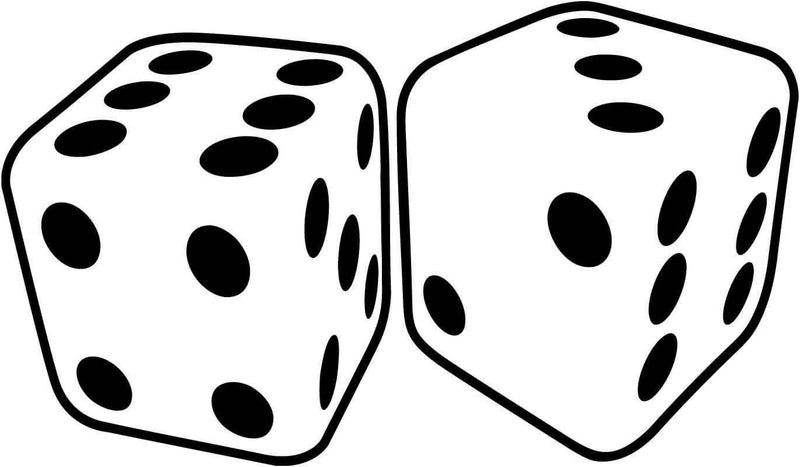 Dice Pair Craps Gambling Vinyl Car Window Laptop Decal Sticker