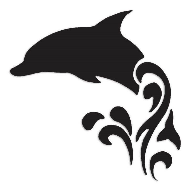 Dolphin Wave Tribal Decal Sticker