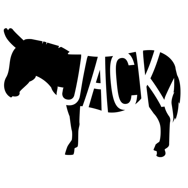 Donkey Jack Text Ass Animal Vinyl Decal Sticker
