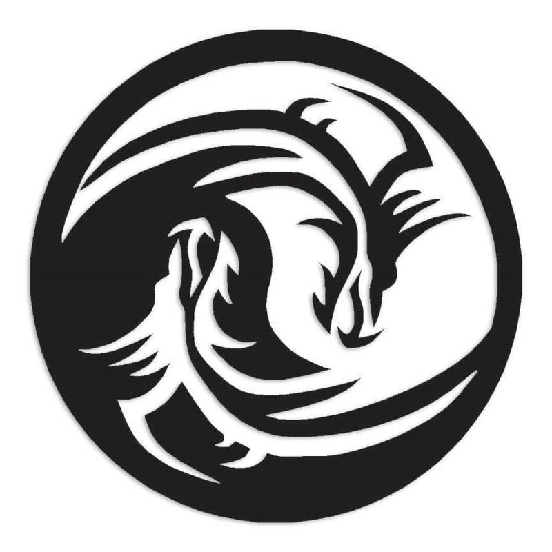 Dragon Yin Yang Decal Sticker