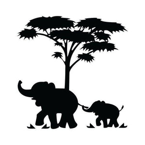 Elephant Mama and Baby Decal