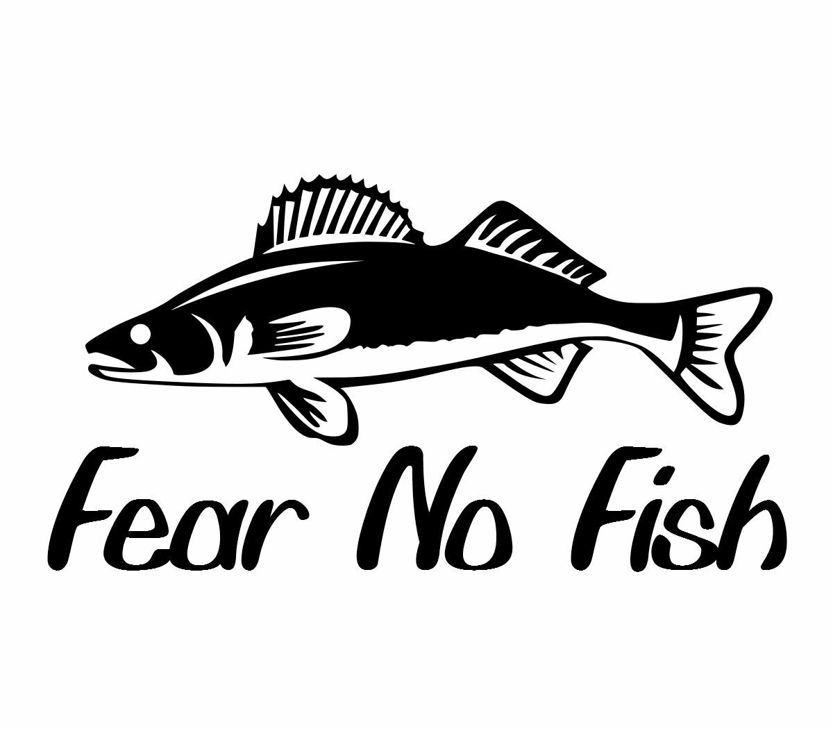 Fear no fish walleye vinyl decal fish car truck boat bumper window sticker