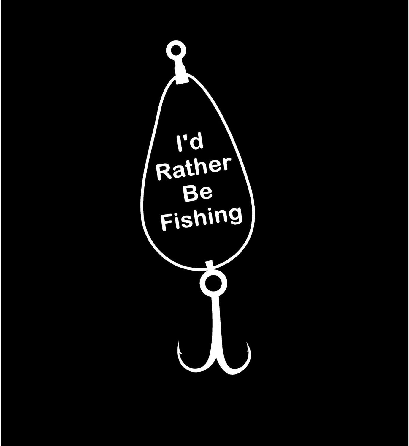 Fishing Lure I'd Rather Be Fishing decal car decal vinyl decal Car